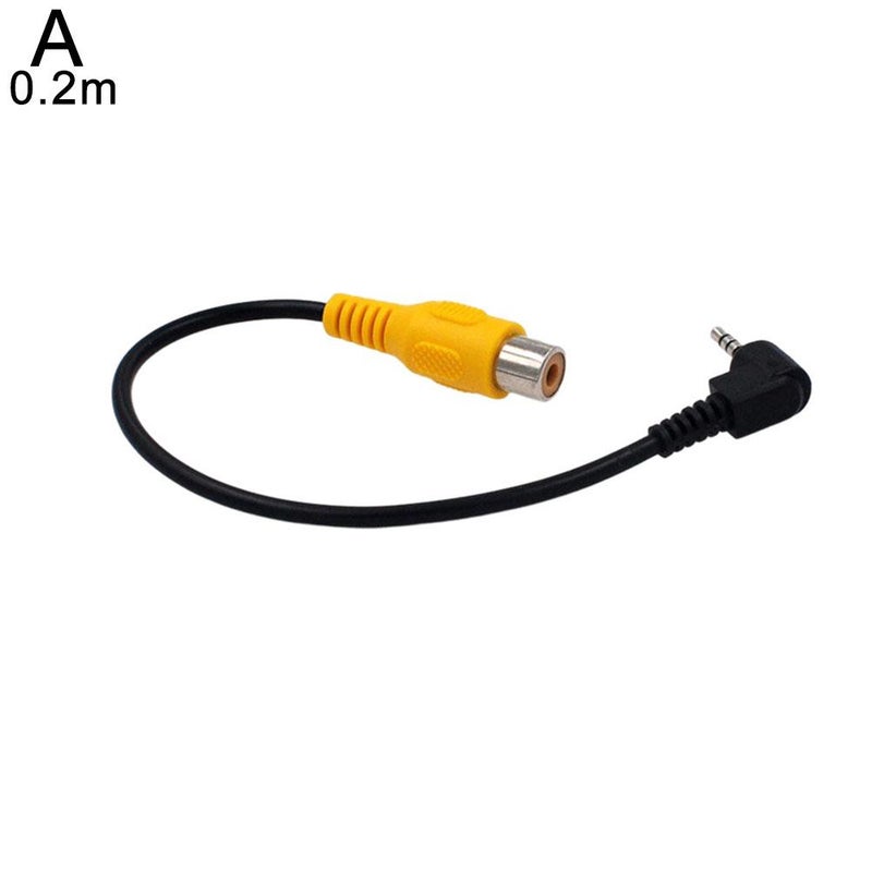 RCA audio/video cable, 2.5mm four-section elbow to RCA female connector + lead wire, OD1.6.